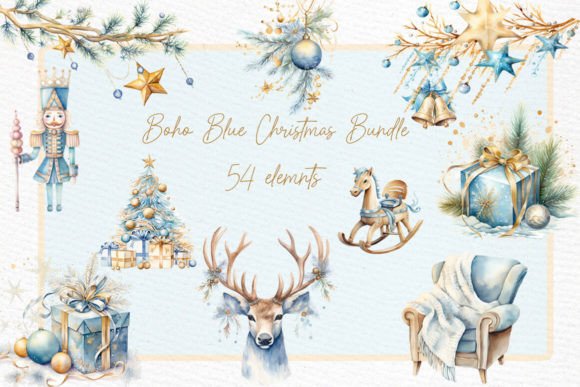Download Boho Christmas Clipart Bundle Cozy Xmas - Bundle Collection