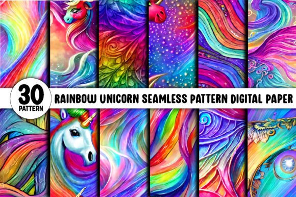 Download Rainbow Unicorn Seamless Pattern - Unicorn Collection