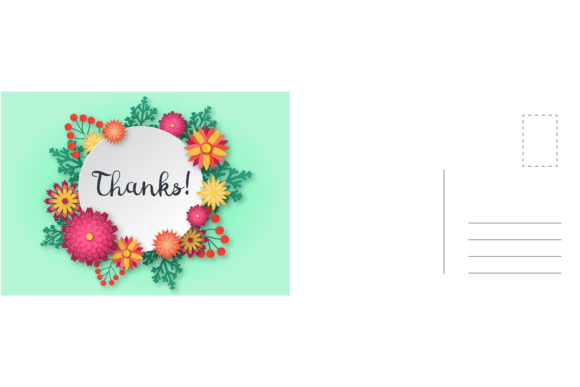 Download Thanks Card. Paper Cut Floral Frame with - Floral Collection