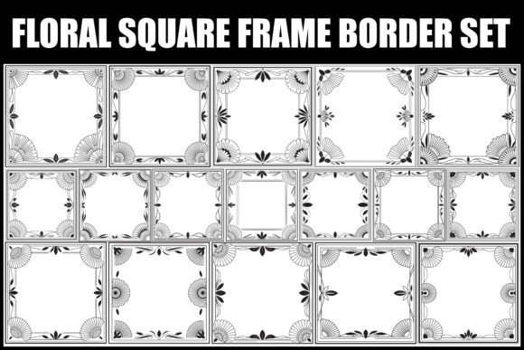 Download Floral Square Frame Border Set - Floral Collection