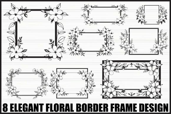 Download 8 Elegant Floral Border Frame Bundle - Bundle Collection