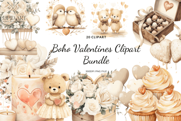 Download Boho Valentines Clipart Bundle - Bundle Collection