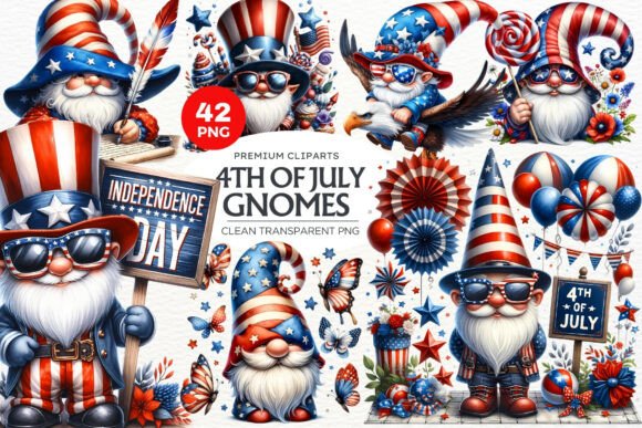 Download 42 4th of July Gnomes Clipart Bundle - Bundle Collection