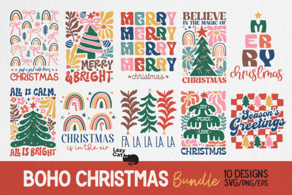 Download Boho Christmas SVG PNG Bundle - Bundle Collection