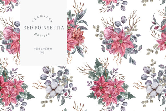 Download Floral Poinsettia Seamless Pattern - Floral Collection