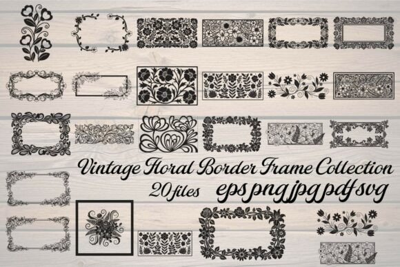 Download Vintage Floral Border Frame Collection - Floral Collection
