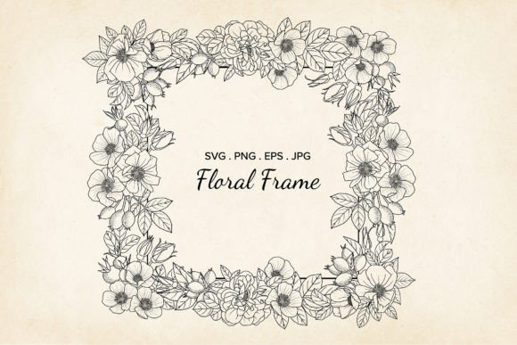 Download Hand Drawn Rose Floral Frame, Vector - Floral Collection