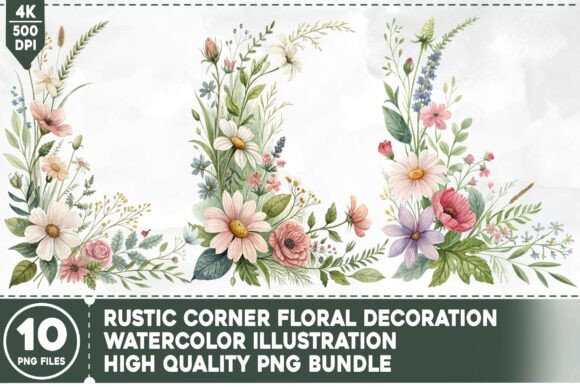 Download Rustic Corner Floral Decoration PNG Bund - Floral Collection