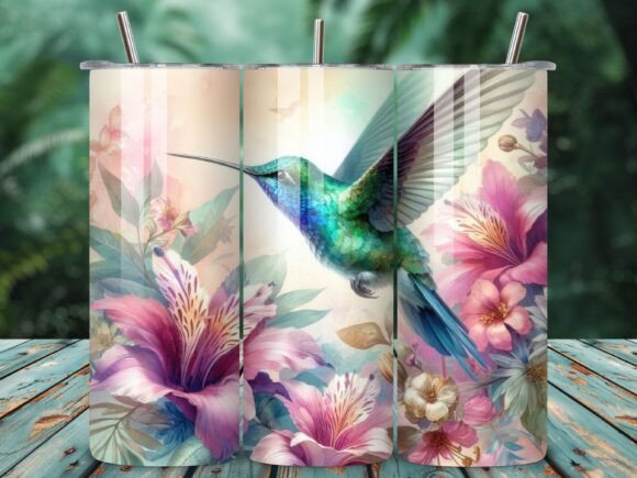 Download Vibrant Hummingbird Floral Backgroud - Floral Collection