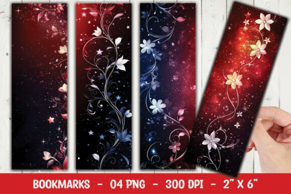 Download Dark Floral Glow Bookmark Sublimation - Floral Collection