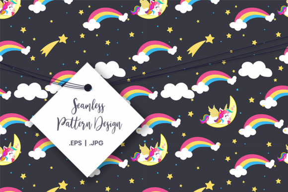 Download Sleeping Unicorn Seamless Pattern - Unicorn Collection