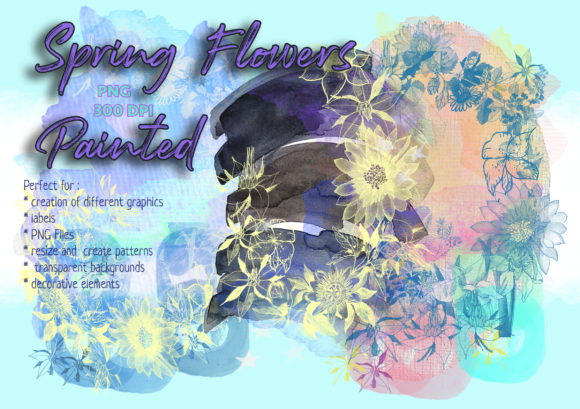 Download Spring Florals Painted PNG's Designs - Floral Collection