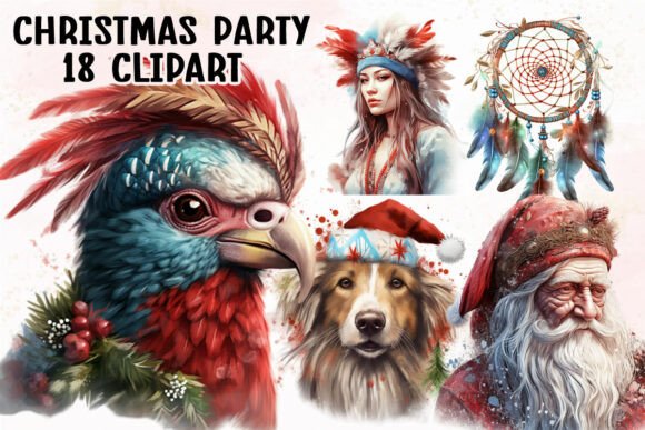 Download Boho Christmas Party Clipart Bundle - Bundle Collection