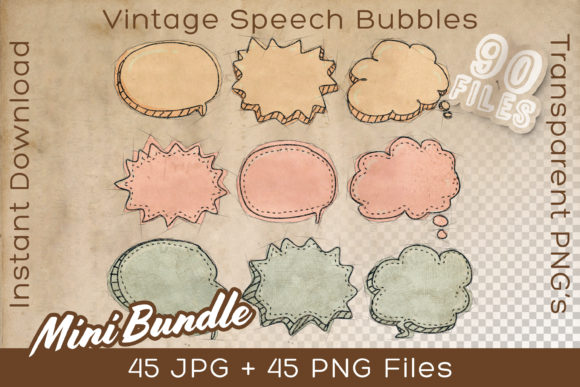 Download Speech Bubble Bundle Vintage Art Drawing - Bundle Collection