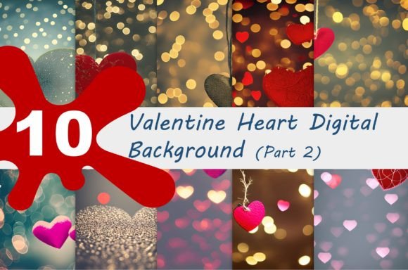Download Valentine Heart Digital Background Part2 - Digital background Collection