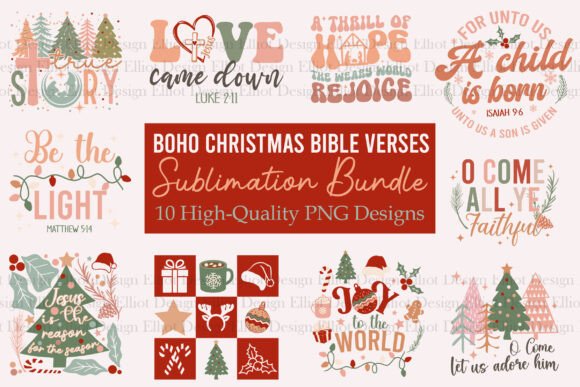 Download Boho Christmas Bible Verses PNG Bundle - Bundle Collection