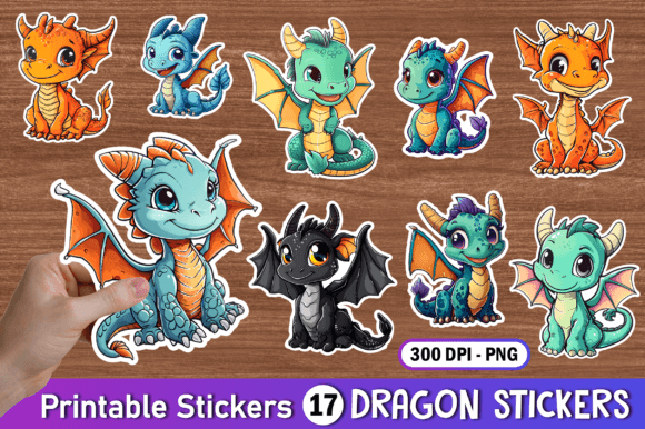 Download Cute Dragon Stickers Bundle Png - Bundle Collection