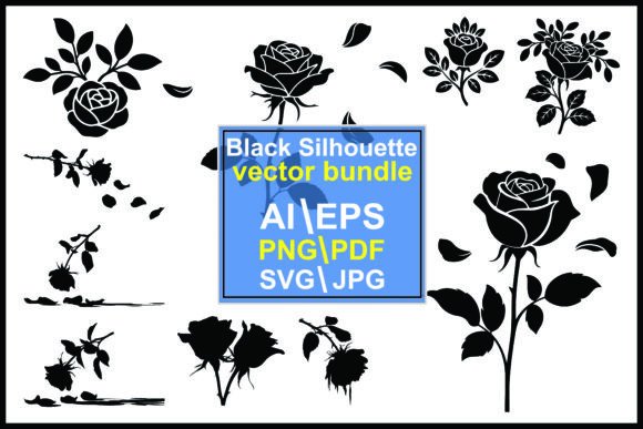 Download Rose Silhouette Flower Bundle - Bundle Collection