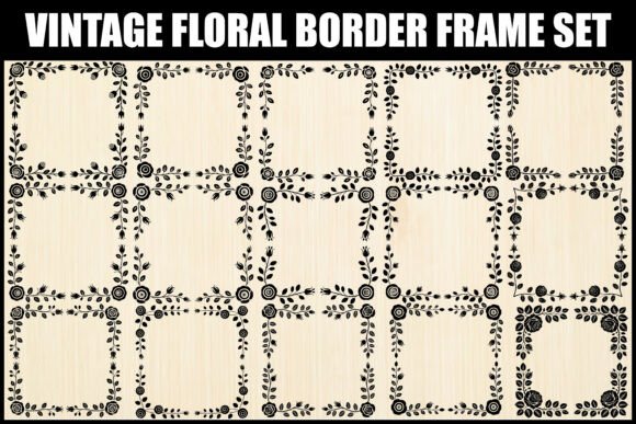 Download Vintage Floral Border Frame Set - Floral Collection