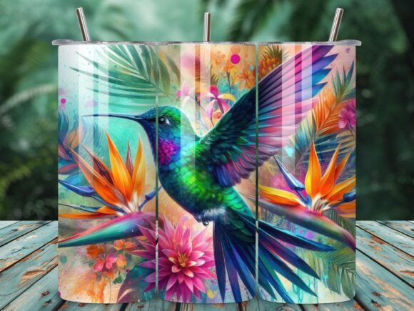 Download Vibrant Hummingbird Floral Backgroud - Floral Collection