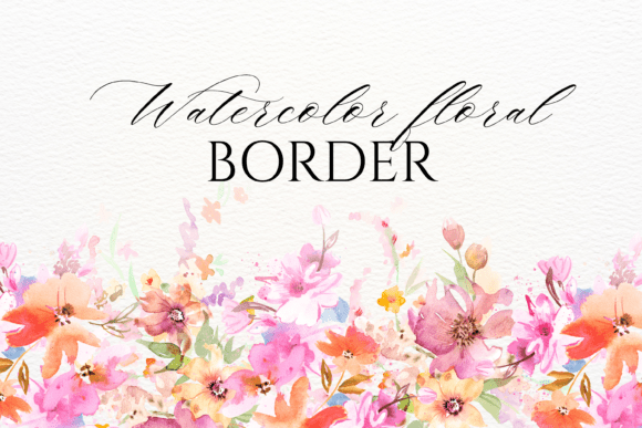 Download Watercolor Floral Border PNG - Floral Collection