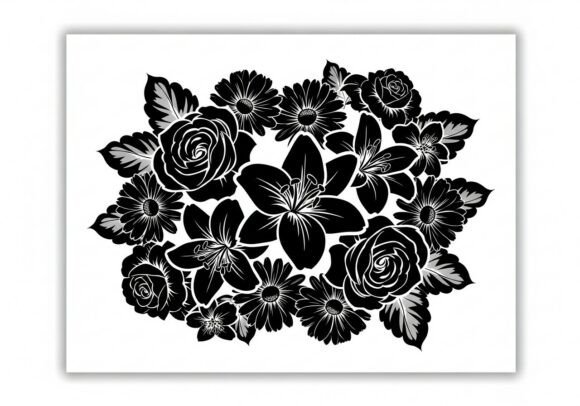 Download Black Floral Arrangement Roses Flowers - Floral Collection
