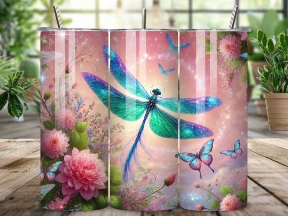 Download Dragonfly with Pink Floral Backgroud - Floral Collection