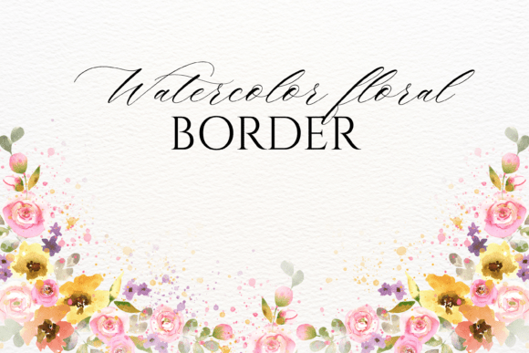 Download Watercolor Floral Border PNG - Floral Collection