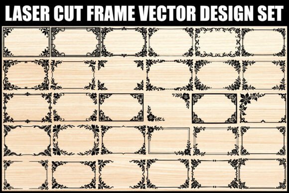 Download Floral Laser Cut Frame Vector Set - Floral Collection