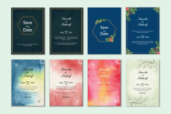 Download Watercolor Wedding Card Design Bundle - Bundle Collection