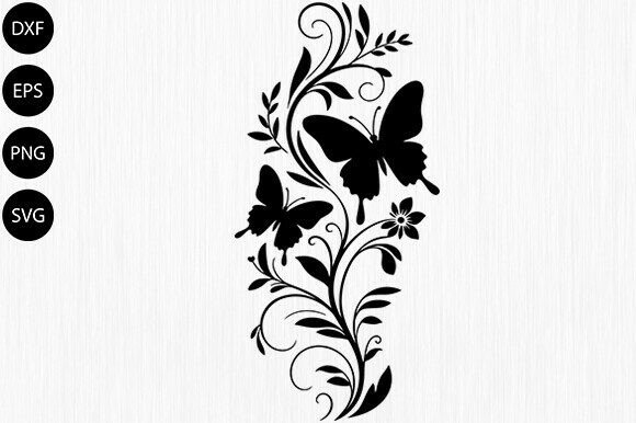 Download Butterfly with Floral SVG,Butterfly SVG - Floral Collection