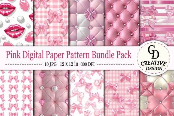 Download Pink Digital Paper Pattern Bundle Pack - Bundle Collection