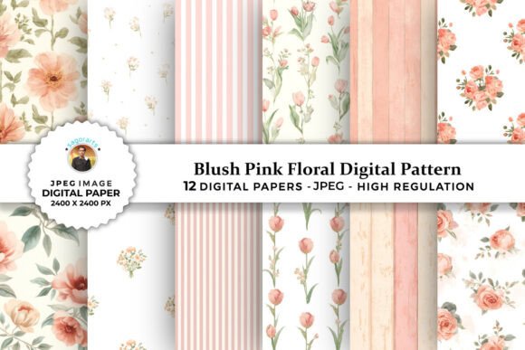 Download Blush Pink Floral Digital Patterns - Floral Collection