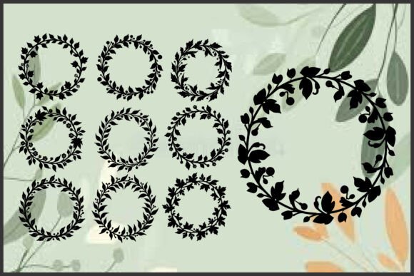 Download Floral Circle Wreath Silhouette - Floral Collection