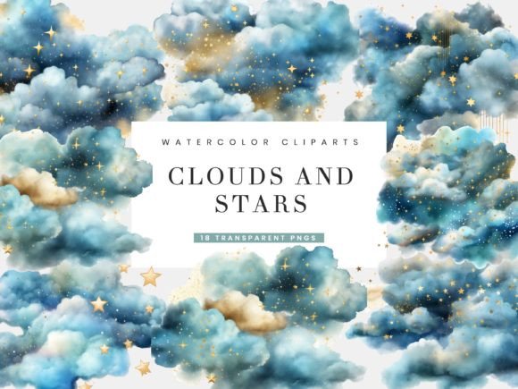 Download Clouds and Stars Clipart Bundle - Bundle Collection
