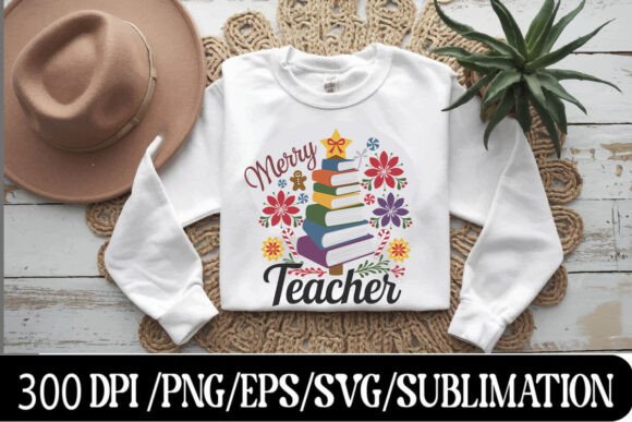 Download Boho Floral Merry Teacher Christmas PNG - Floral Collection