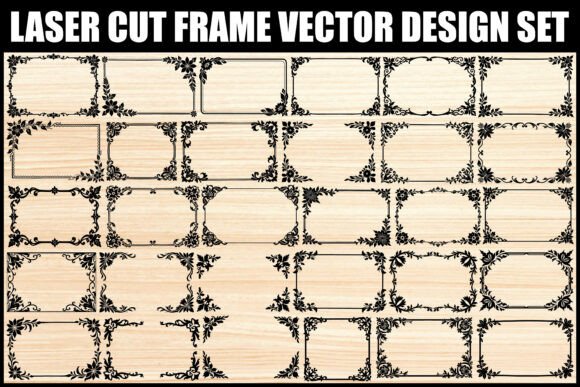 Download Floral Laser Cut Frame Vector Set - Floral Collection