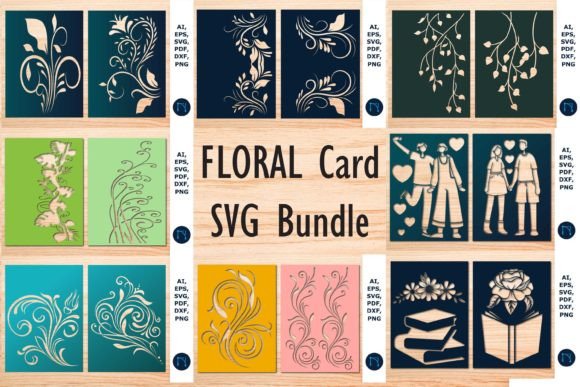 Download Floral Greeting Card Cutting SVG Bundle - Bundle Collection