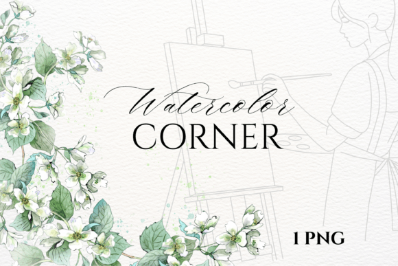 Download Watercolor Jasmine Floral Border PNG - Floral Collection