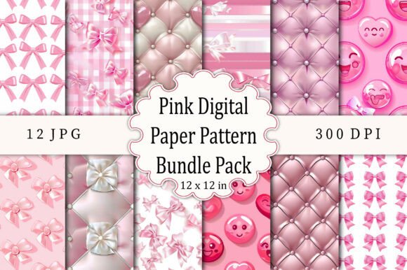 Download Pink Digital Paper Pattern Bundle Pack - Bundle Collection