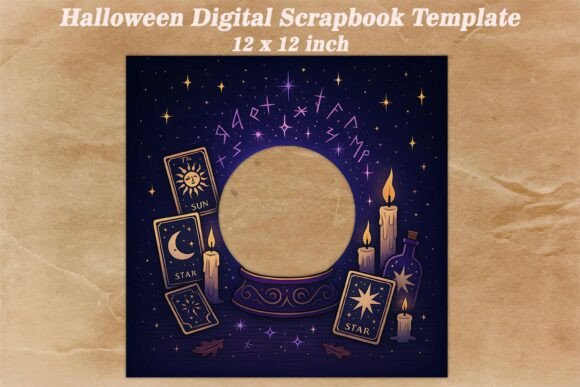 Download Halloween Digital Scrapbook Template - Halloween digital scrapbook Collection