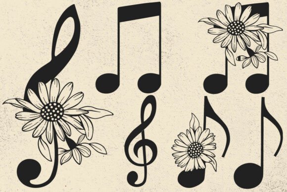 Download Music Svg, Sol Key Svg, Floral Svg - Floral Collection