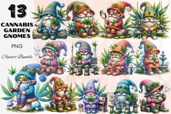 Download Cannabis Garden Gnomes Clipart Bundle - Bundle Collection