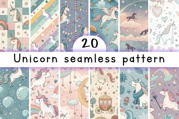 Download Unicorn Seamless Pattern - Digital Paper - Unicorn Collection