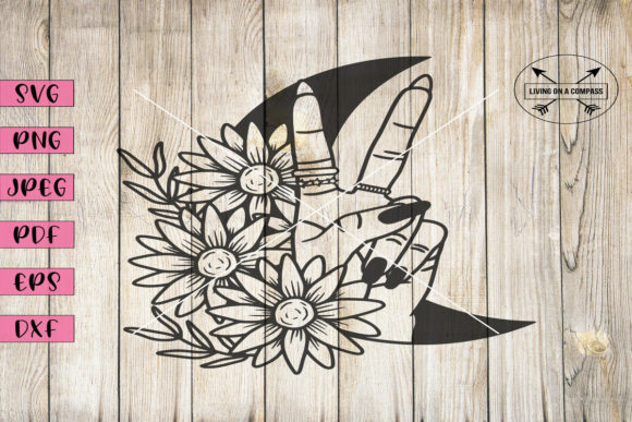 Download Floral Hand Crescent Moon Clipart - Floral Collection