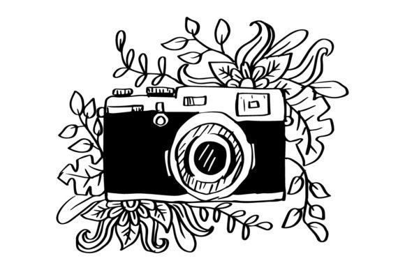 Download Vintage Camera with Floral Decoration. - Floral Collection