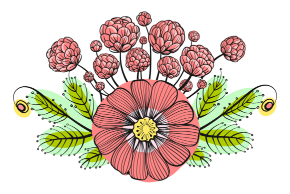 Download Floral Decoration. Red Flower with Wildf - Floral Collection