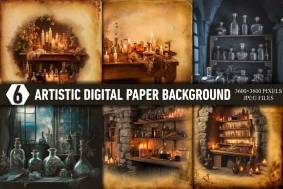 Download Vintage Apothecary Digital Background - Digital background Collection