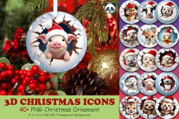 Download Baby Animal 3D Christmas Ornament Bundle - Bundle Collection
