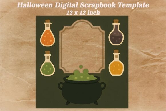 Download Halloween Digital Scrapbook Template - Halloween digital scrapbook Collection